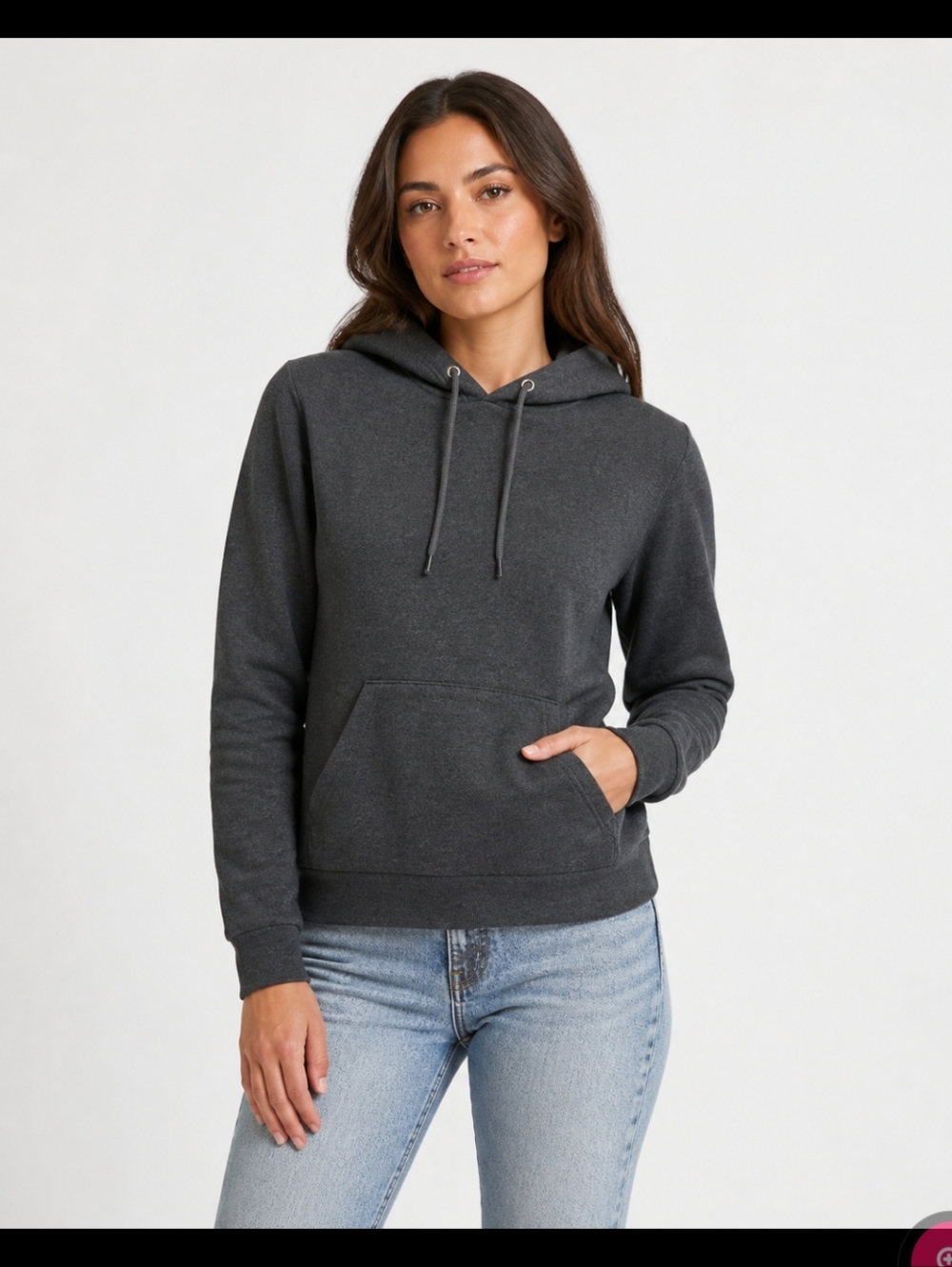 SALE -- Fruit of the Loom Charcoal Hooded Pullover Sweatshirt, Medium